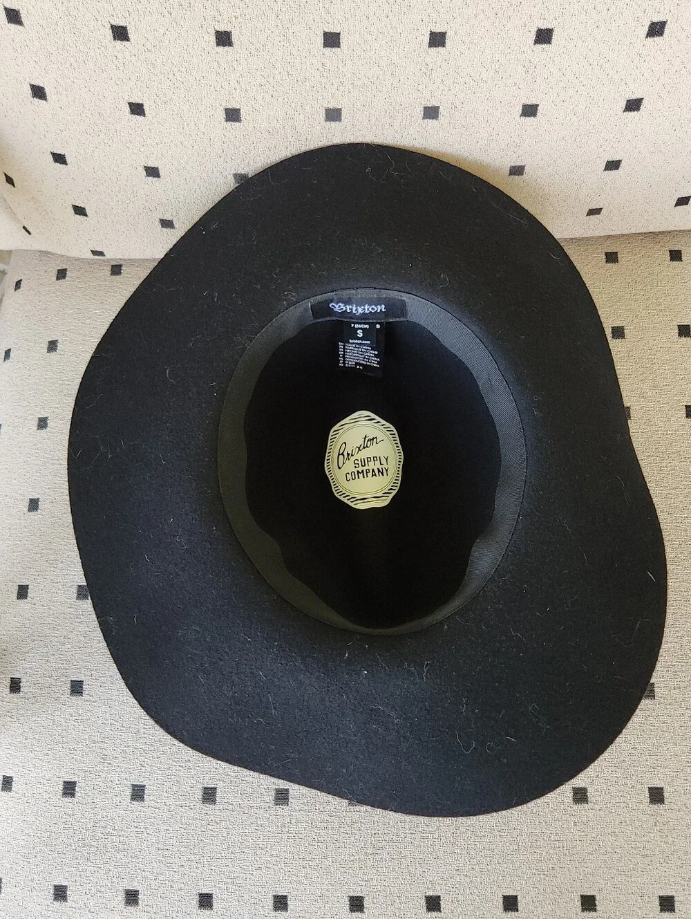 Brixton 100% Wool Black Wide Brim Floppy Fedora Hat Classic Rancher Boho Western